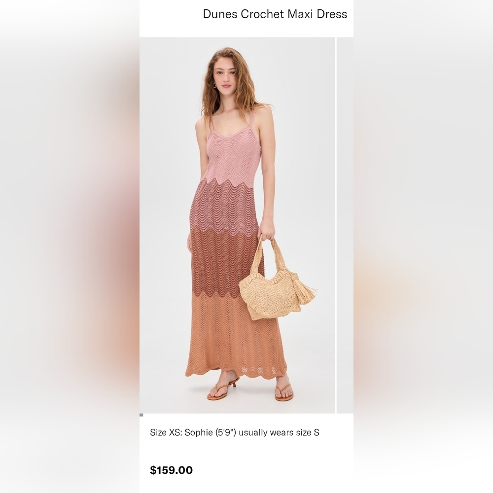 Sleeveless Ombre Wave Maxi Dress in Pink and Brown